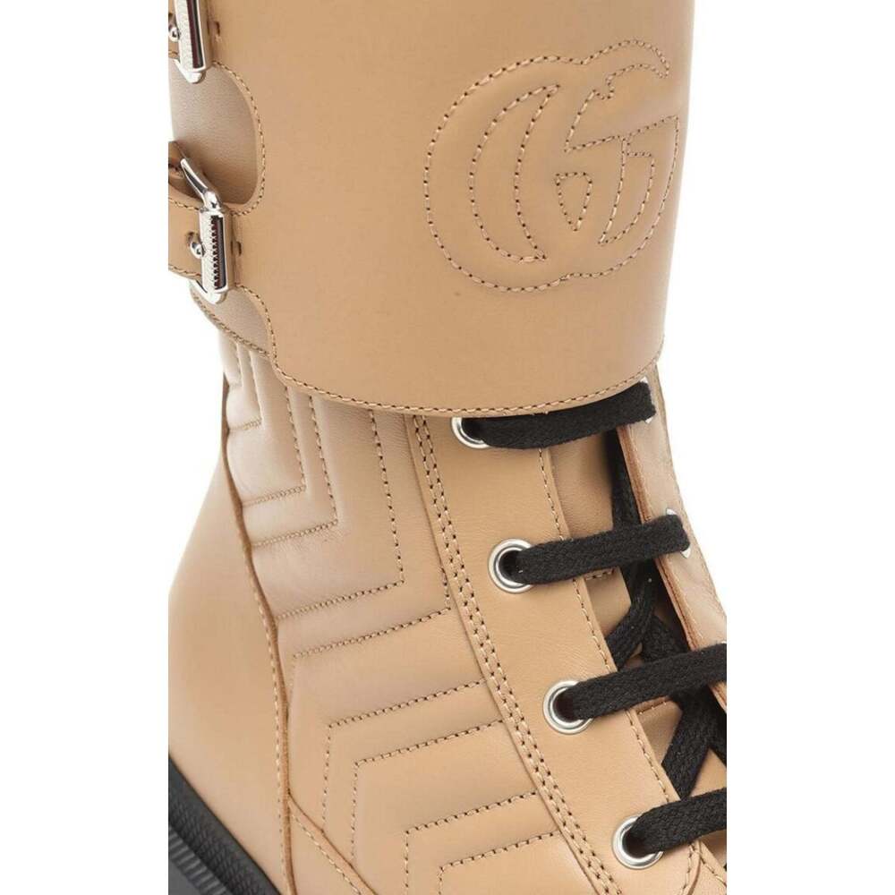 Gucci - Frances Leather Combat Boots - IT 37.5 - Picture 6 of 9